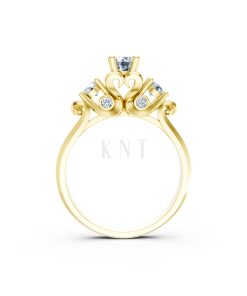 Nhẫn đính hôn R264 màu Vàng Gold mặt nhẫn chạm khắc tinh xảo, độc đáo