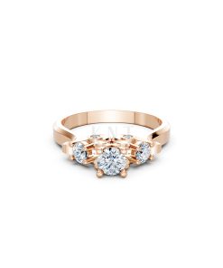 Nhẫn đính hôn R264 màu vàng hồng Rose Gold cặp đôi, phong cách trẻ trung, nổi bật