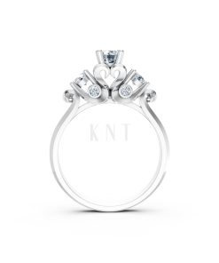 Nhẫn đính hôn R264 màu vàng trắng White Gold kiểu dáng cá tính, hiện đại