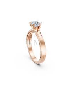 Nhẫn đính hôn R265 màu vàng hồng Rose Gold vàng đẹp, họa tiết hình học, độc đáo