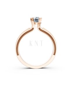 Nhẫn đính hôn R265 màu vàng hồng Rose Gold thiết kế đối xứng, phong cách, ấn tượng