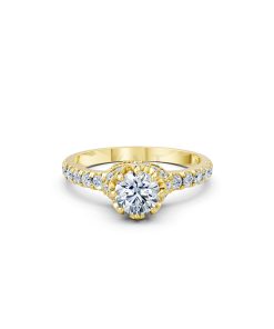 Nhẫn đính hôn R267 màu Vàng Gold vàng 10K/14K/18K/607 đính đá nhỏ, thanh lịch