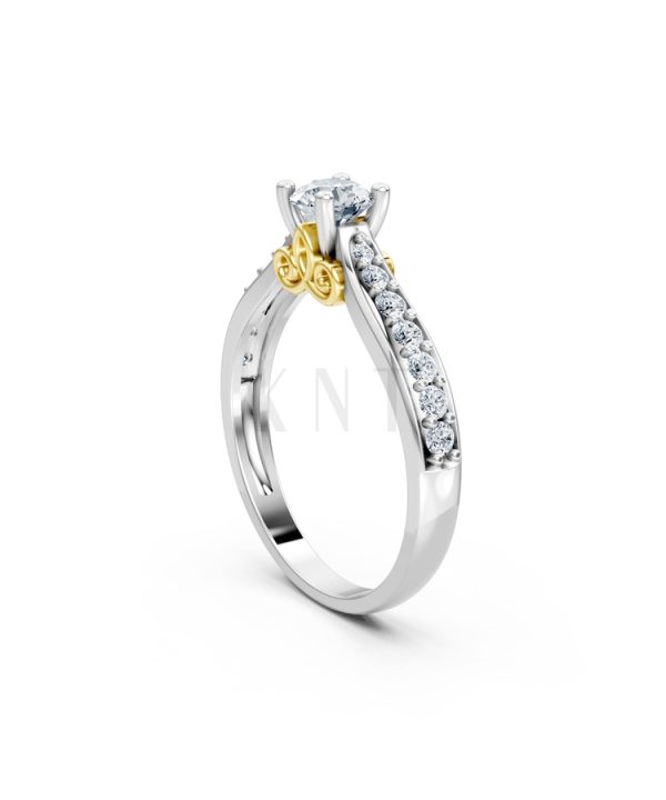 Nhẫn đính hôn R269 phối màu Dual Color phong cách trẻ trung, nổi bật