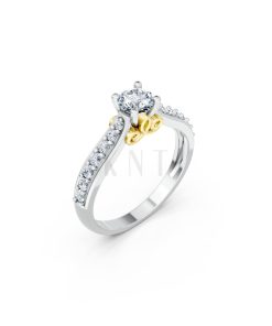 Nhẫn đính hôn R269 phối màu Dual Color họa tiết ấn tượng, cá tính