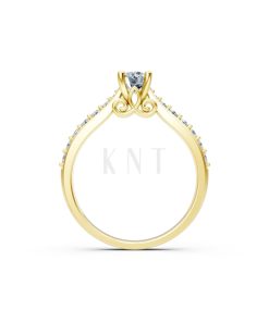 Nhẫn đính hôn R269 màu Vàng Gold vàng 10K/14K/18K/607 cao cấp, thanh lịch