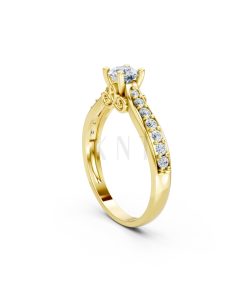 Nhẫn đính hôn R269 màu Vàng Gold thiết kế phá cách, sang trọng