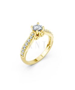 Nhẫn đính hôn R269 màu Vàng Gold thiết kế tinh tế, sang trọng
