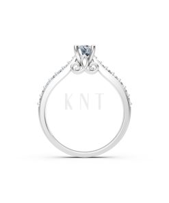 Nhẫn đính hôn R269 màu vàng trắng White Gold kiểu dáng cá tính, hiện đại