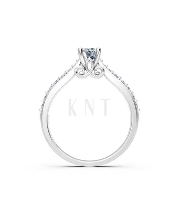 Nhẫn đính hôn R269 màu vàng trắng White Gold kiểu dáng cá tính, hiện đại