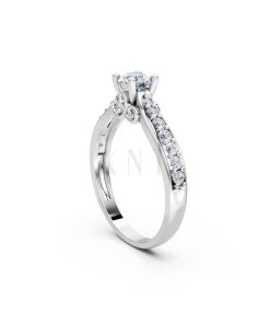 Nhẫn đính hôn R269 màu vàng trắng White Gold vàng sáng, đường nét sắc sảo, tinh tế