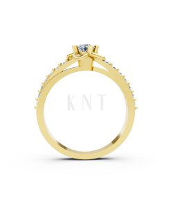 NHẪN ĐÍNH HÔN ĐÁ US - R27 - LONG LANH, CUỐN HÚT màu Vàng Gold vàng 10K/14K/18K/607 đính đá nhỏ, thanh lịch