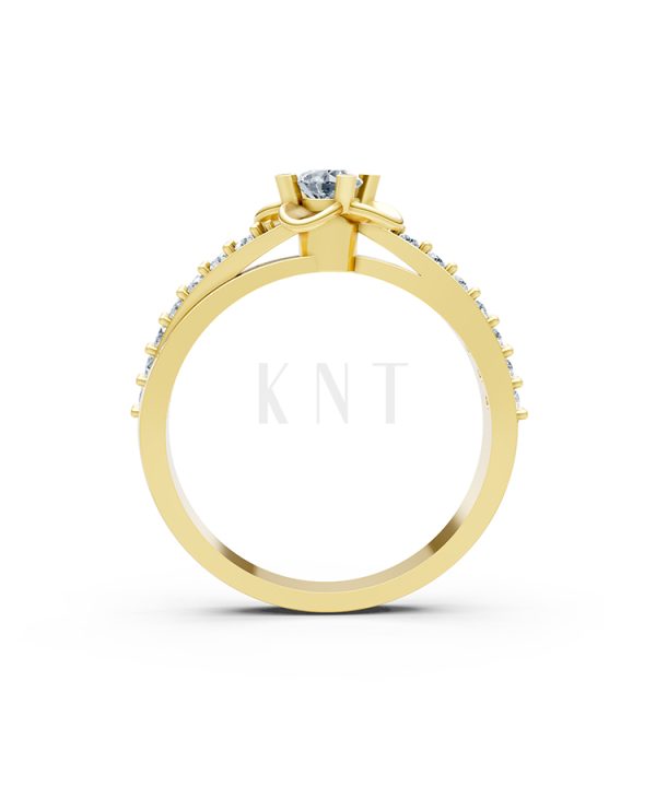 NHẪN ĐÍNH HÔN ĐÁ US - R27 - LONG LANH, CUỐN HÚT màu Vàng Gold vàng 10K/14K/18K/607 đính đá nhỏ, thanh lịch