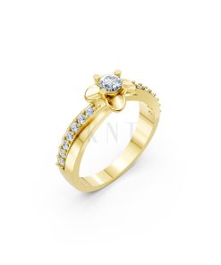 NHẪN ĐÍNH HÔN ĐÁ US - R27 - LONG LANH, CUỐN HÚT màu Vàng Gold thiết kế tinh tế, sang trọng