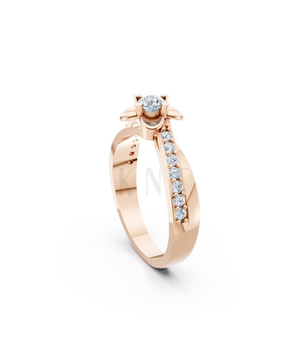 NHẪN ĐÍNH HÔN ĐÁ US - R27 - LONG LANH, CUỐN HÚT màu vàng hồng Rose Gold cặp đôi, phong cách trẻ trung, nổi bật