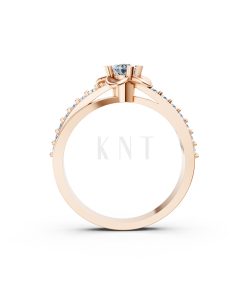 NHẪN ĐÍNH HÔN ĐÁ US - R27 - LONG LANH, CUỐN HÚT màu vàng hồng Rose Gold vàng đẹp, họa tiết hình học, độc đáo