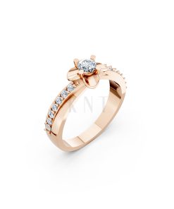 NHẪN ĐÍNH HÔN ĐÁ US - R27 - LONG LANH, CUỐN HÚT màu vàng hồng Rose Gold họa tiết ấn tượng, cá tính