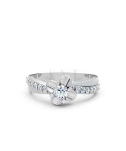 NHẪN ĐÍNH HÔN ĐÁ US - R27 - LONG LANH, CUỐN HÚT màu vàng trắng White Gold vàng sáng bóng, thiết kế trẻ trung