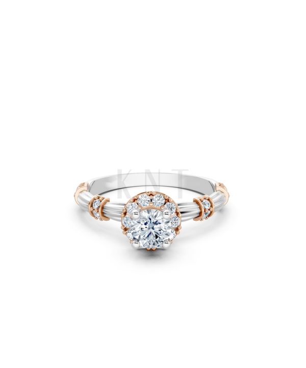 Nhẫn đính hôn R270 phối màu Dual Color thiết kế đối xứng, phong cách, ấn tượng