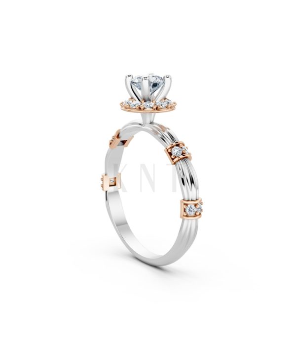 Nhẫn đính hôn R270 phối màu Dual Color phong cách trẻ trung, nổi bật