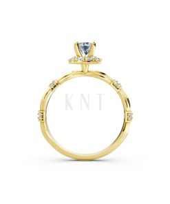 Nhẫn đính hôn R270 màu Vàng Gold vàng 10K/14K/18K/607 cao cấp, thanh lịch