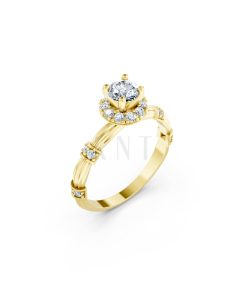 Nhẫn đính hôn R270 màu Vàng Gold thiết kế tinh tế, sang trọng