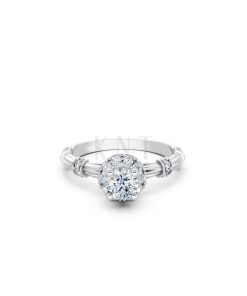 Nhẫn đính hôn R270 màu vàng trắng White Gold vàng sáng bóng, thiết kế trẻ trung