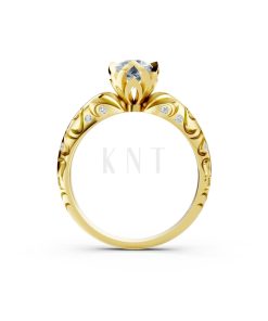 Nhẫn đính hôn R271 màu Vàng Gold vàng 10K/14K/18K/607 cao cấp, thanh lịch