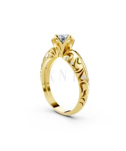 Nhẫn đính hôn R271 màu Vàng Gold thiết kế phá cách, sang trọng