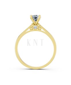 Nhẫn đính hôn R272 màu Vàng Gold vàng 10K/14K/18K/607 cao cấp, thanh lịch