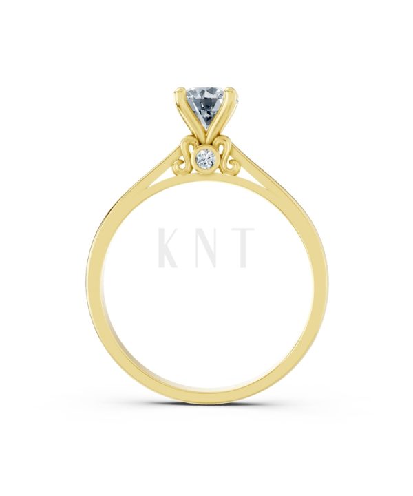 Nhẫn đính hôn R272 màu Vàng Gold vàng 10K/14K/18K/607 cao cấp, thanh lịch