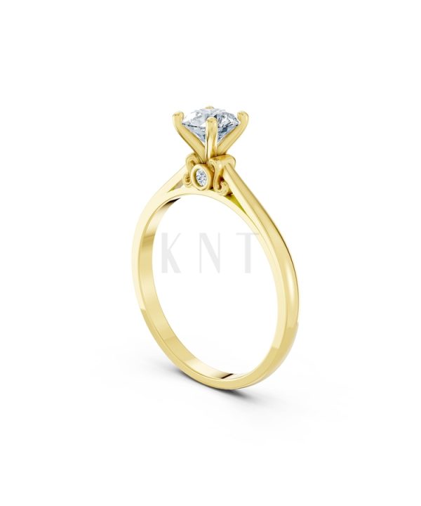 Nhẫn đính hôn R272 màu Vàng Gold thiết kế phá cách, sang trọng