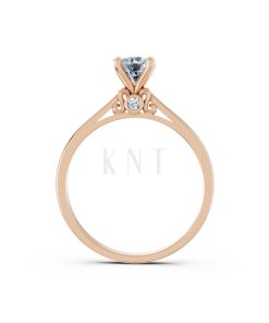 Nhẫn đính hôn R272 màu vàng hồng Rose Gold phong cách trẻ trung, nổi bật