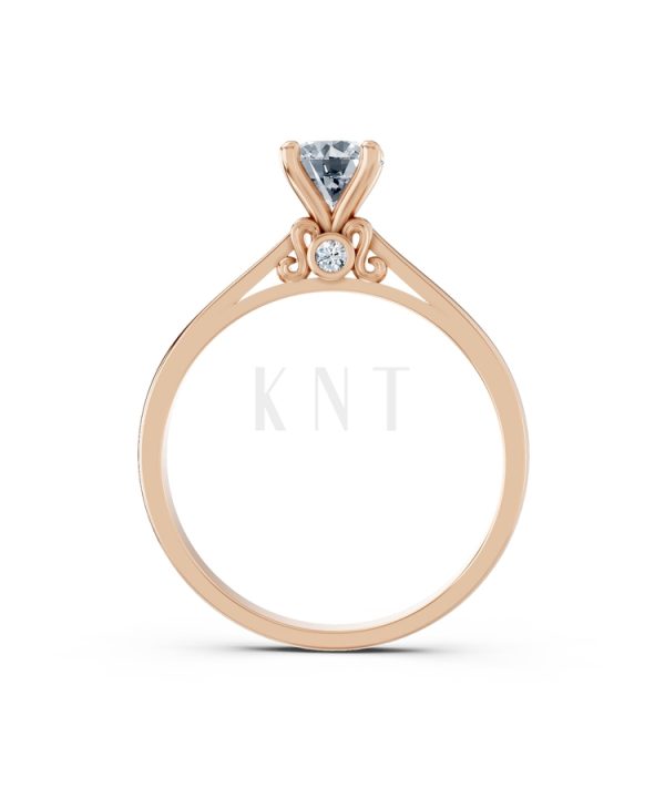 Nhẫn đính hôn R272 màu vàng hồng Rose Gold phong cách trẻ trung, nổi bật