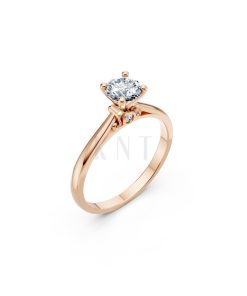 Nhẫn đính hôn R272 màu vàng hồng Rose Gold họa tiết ấn tượng, cá tính