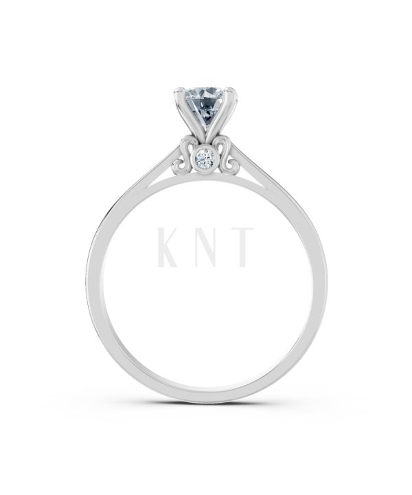 Nhẫn đính hôn R272 màu vàng trắng White Gold kiểu dáng cá tính, hiện đại