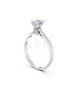 Nhẫn đính hôn R272 màu vàng trắng White Gold vàng sáng, đường nét sắc sảo, tinh tế