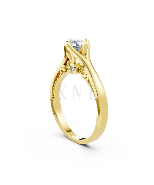 Nhẫn đính hôn R277 màu Vàng Gold thiết kế tinh xảo, độc đáo