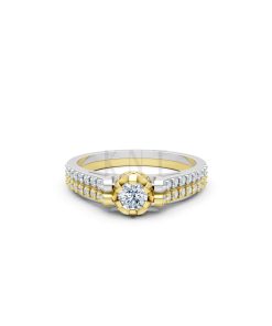 Nhẫn đính hôn R282 phối màu Dual Color thiết kế đối xứng, phong cách, ấn tượng