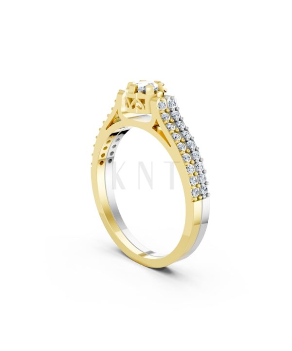 Nhẫn đính hôn R282 phối màu Dual Color phong cách trẻ trung, nổi bật