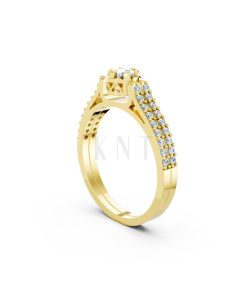 Nhẫn đính hôn R282 màu Vàng Gold thiết kế phá cách, sang trọng