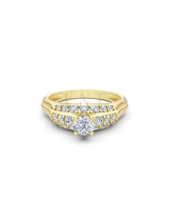 Nhẫn đính hôn R284 màu Vàng Gold vàng 10K/14K/18K/607 cao cấp, thanh lịch