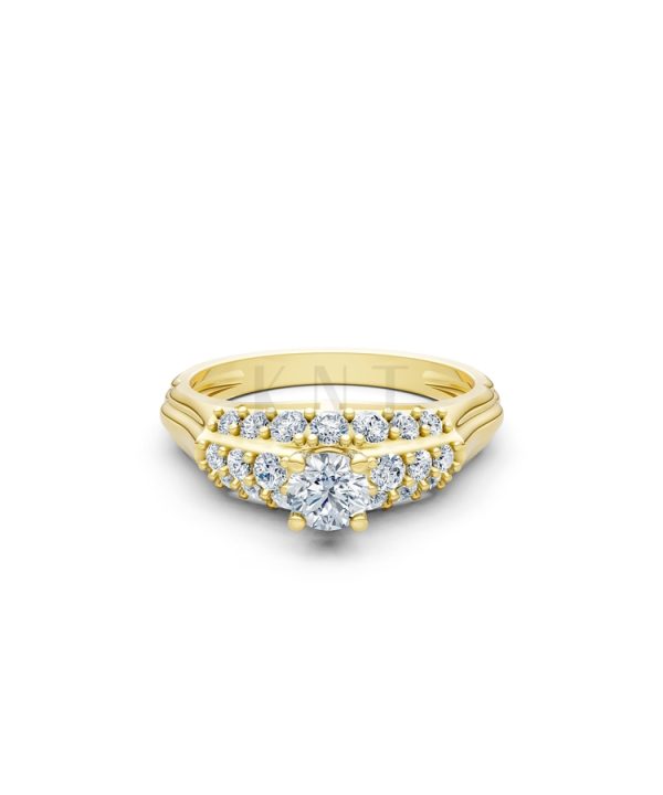 Nhẫn đính hôn R284 màu Vàng Gold vàng 10K/14K/18K/607 cao cấp, thanh lịch