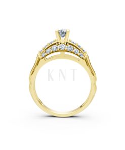 Nhẫn đính hôn R284 màu Vàng Gold thiết kế tinh xảo, độc đáo