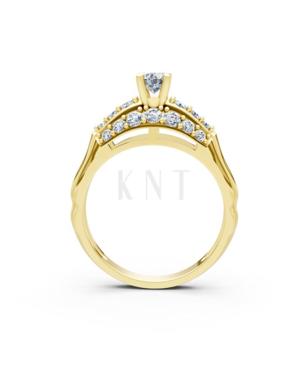 Nhẫn đính hôn R284 màu Vàng Gold thiết kế tinh xảo, độc đáo