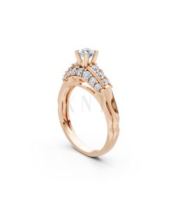 Nhẫn đính hôn R284 màu vàng hồng Rose Gold phong cách trẻ trung, nổi bật