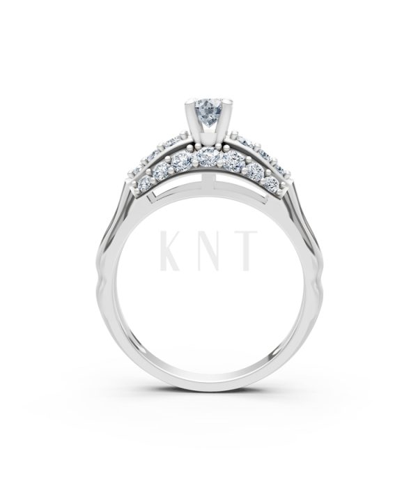 Nhẫn đính hôn R284 màu vàng trắng White Gold kiểu dáng cá tính, hiện đại