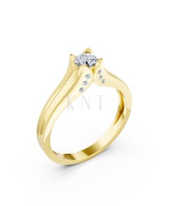 Nhẫn đính hôn R287 màu Vàng Gold thiết kế phá cách, sang trọng