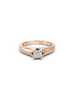 Nhẫn đính hôn R287 màu vàng hồng Rose Gold thiết kế đối xứng, phong cách, ấn tượng