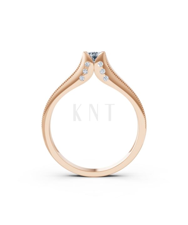 Nhẫn đính hôn R287 màu vàng hồng Rose Gold phong cách trẻ trung, nổi bật