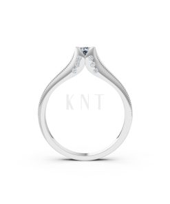 Nhẫn đính hôn R287 màu vàng trắng White Gold kiểu dáng cá tính, hiện đại